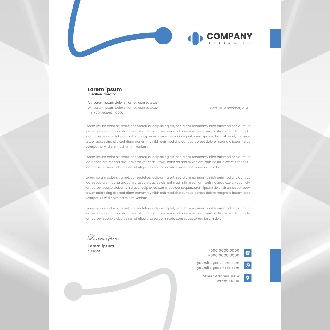 Modern Letterhead Design preview image.