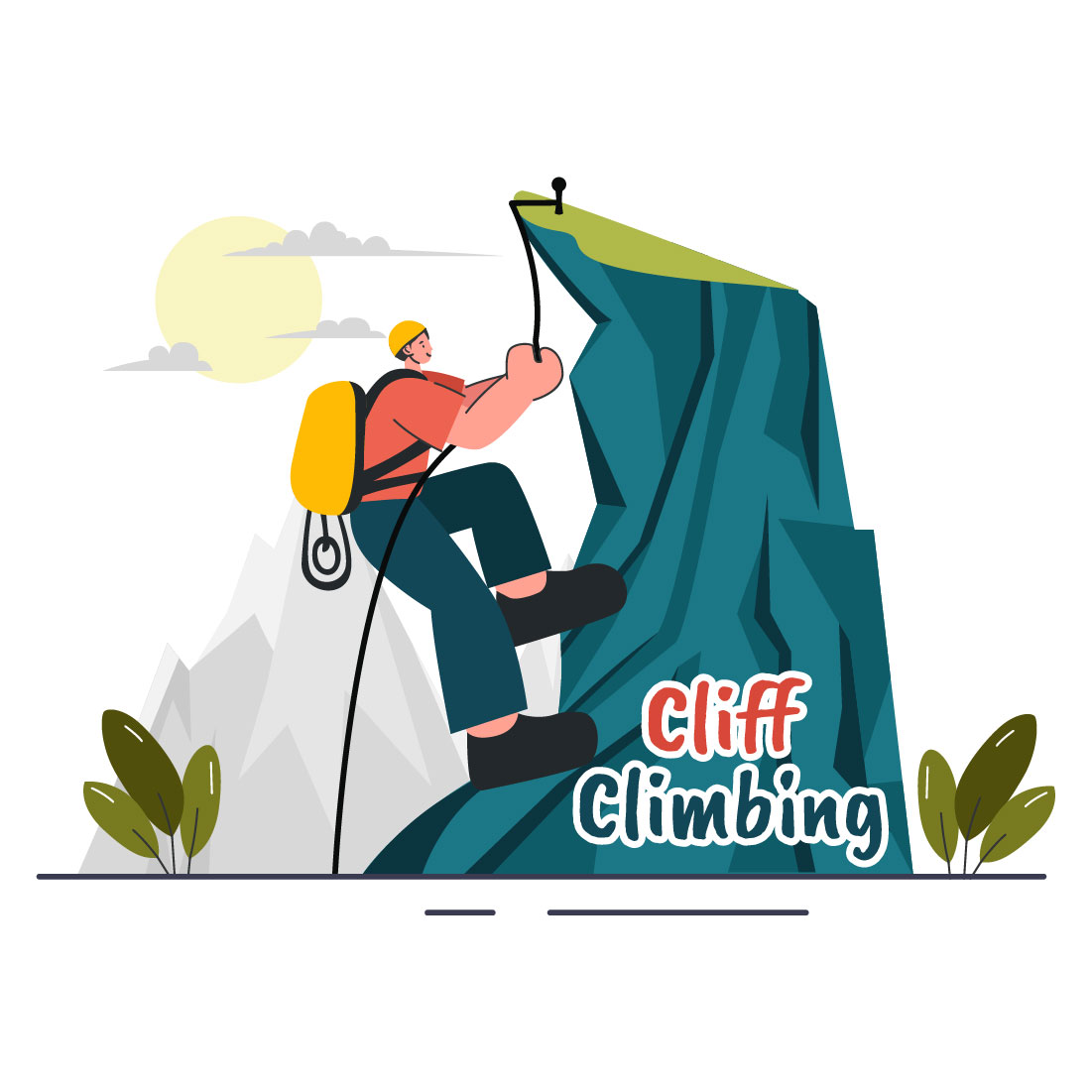 9 Cliff Climbing Illustration cover image.