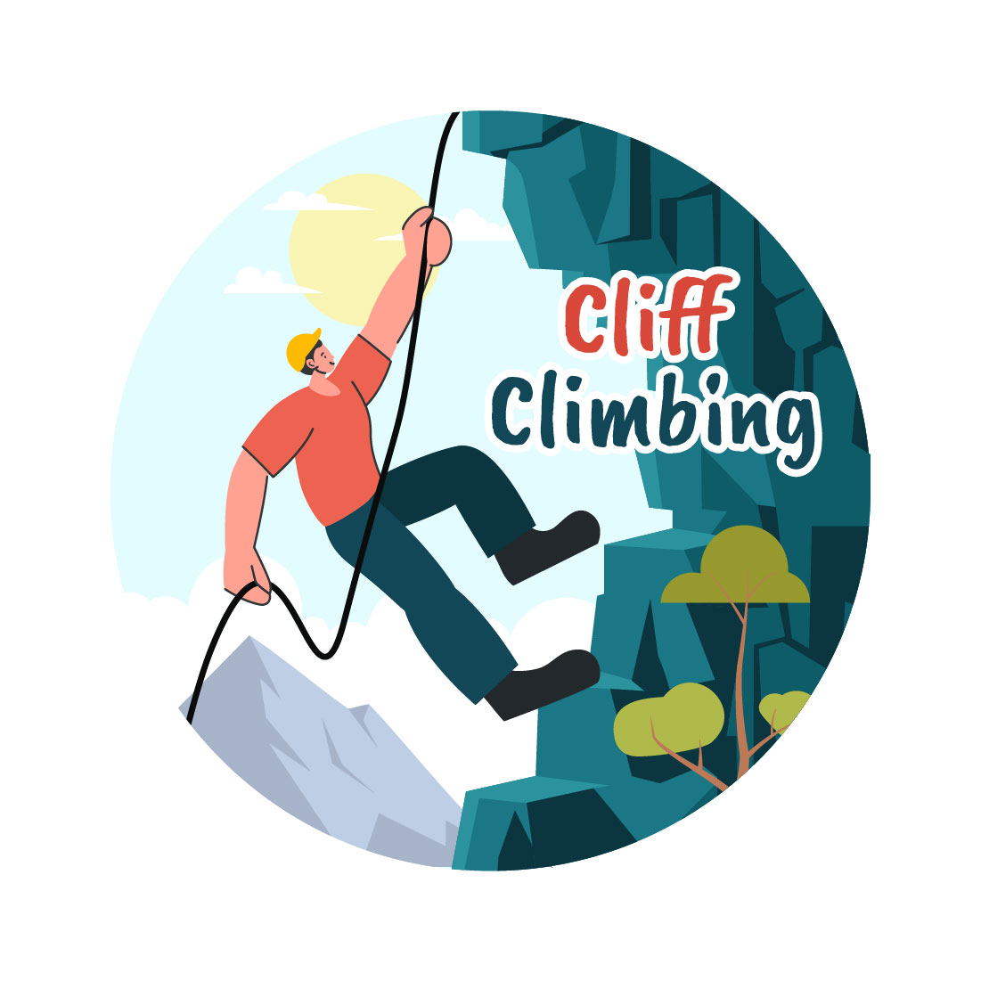 9 Cliff Climbing Illustration preview image.