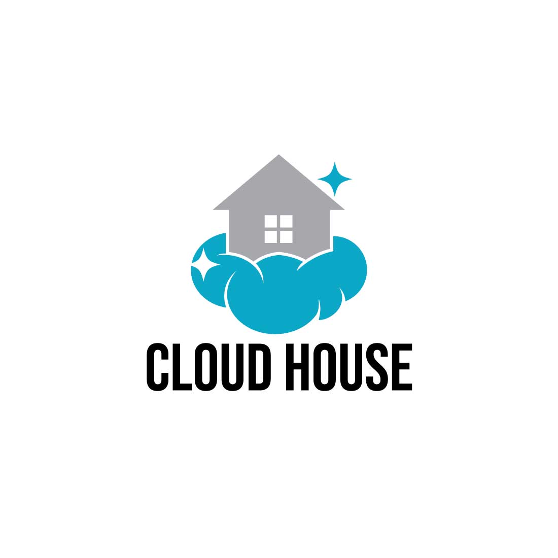 Minimal Flying Cloud House logo design preview image.
