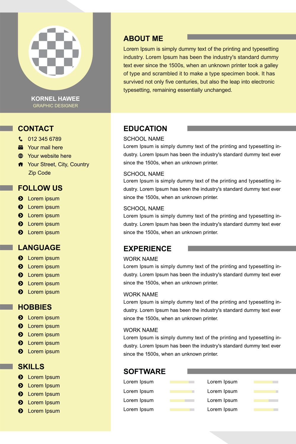 Modern CV Design pinterest preview image.