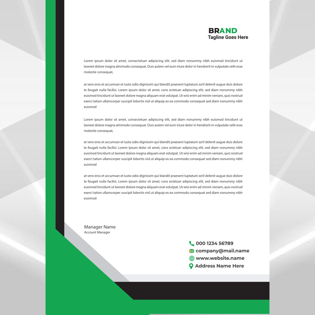 Modern Letterhead Design preview image.