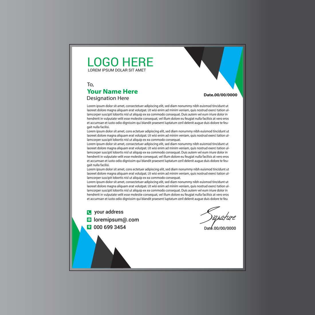 Modern Letterhead Design preview image.