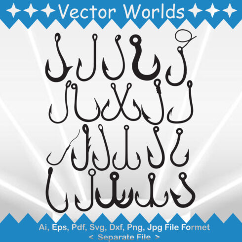 Fish Hook SVG Vector Design cover image.