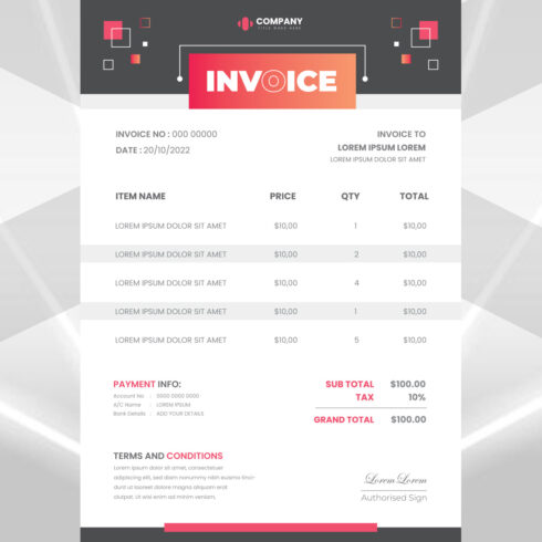 Modern Invoice Design cover image.