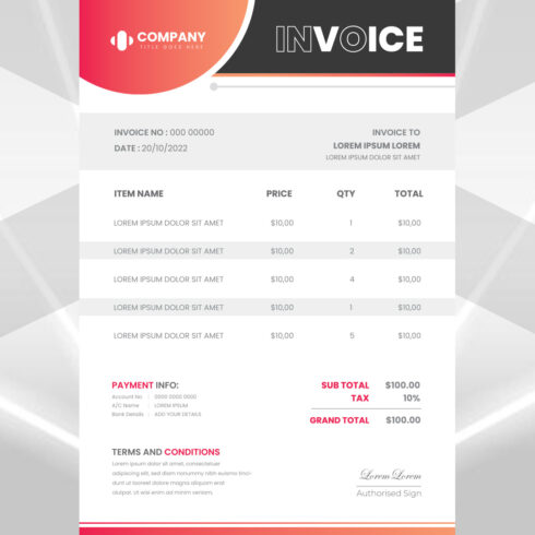 Modern Invoice Design cover image.