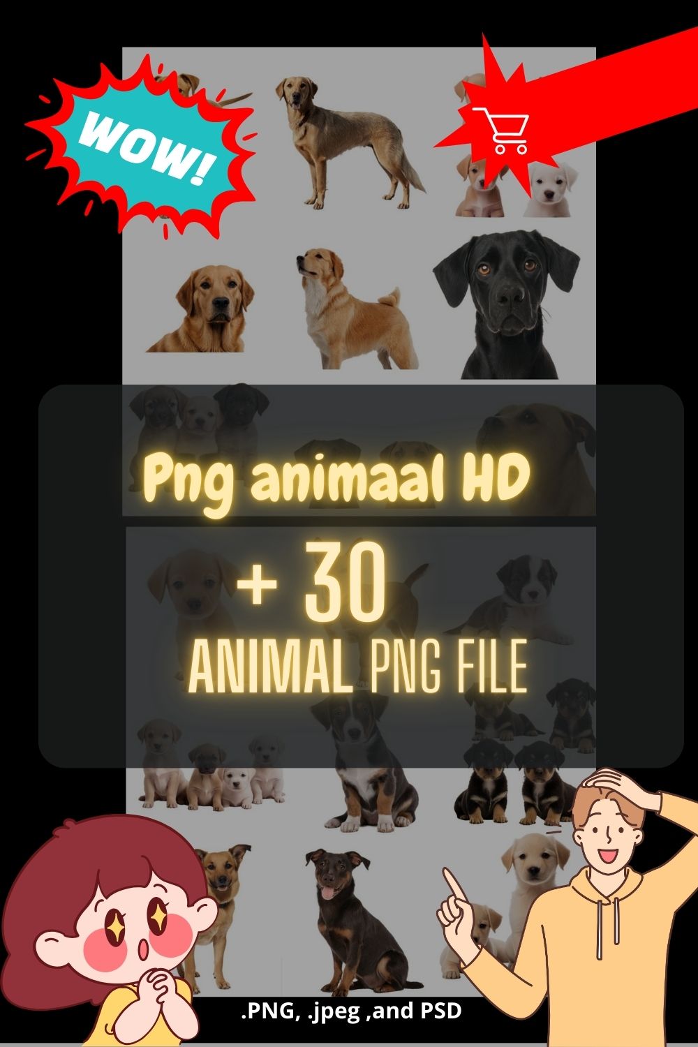 more than 30 PNG Dog HD" Collection pinterest preview image.