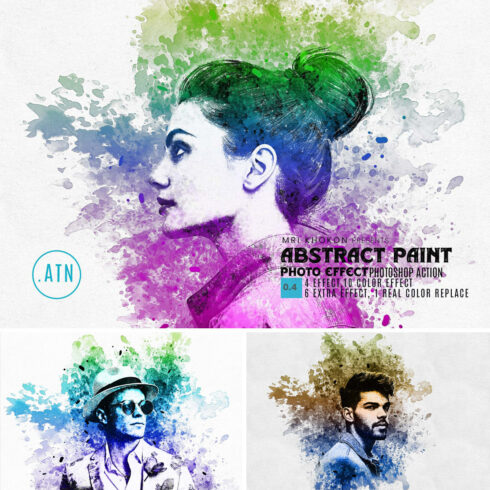 Abstract Paint Photoshop Action cover image.