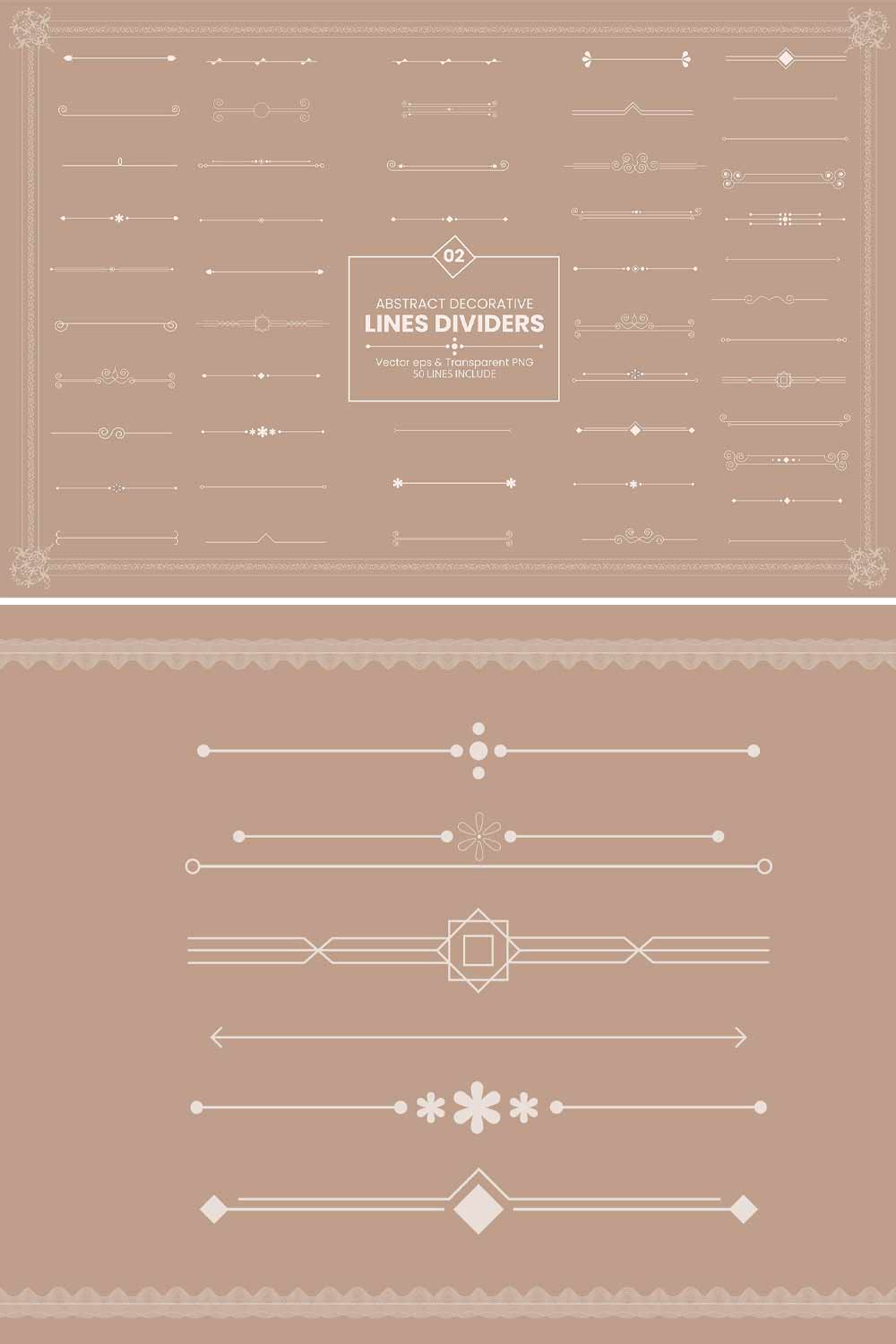 50 Floral Dividers Frames Set pinterest preview image.