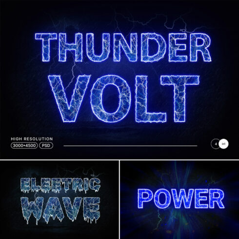 PSD Electric Editable Text Effect cover image.