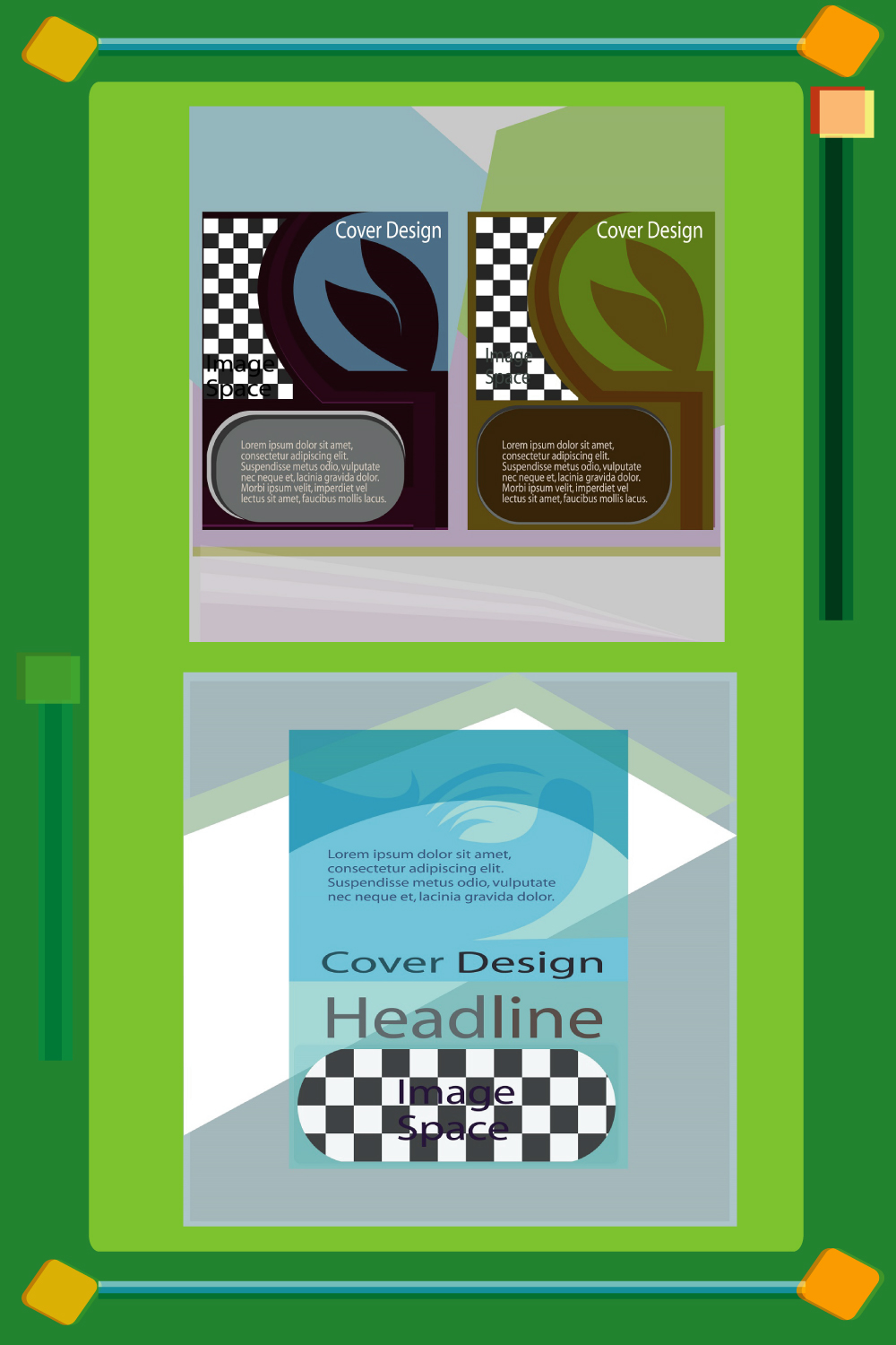 This cover bundle design is prepared for graphics, print and web pinterest preview image.