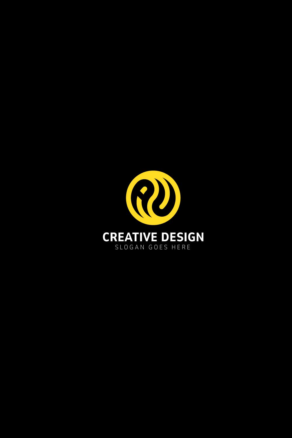 Professional Circle Letter AU Logo design pinterest preview image.