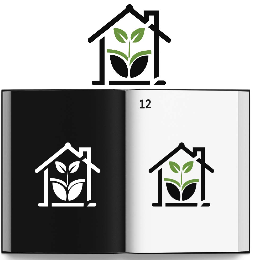 CREATIVE HOUS Farming logo with icon design preview image.