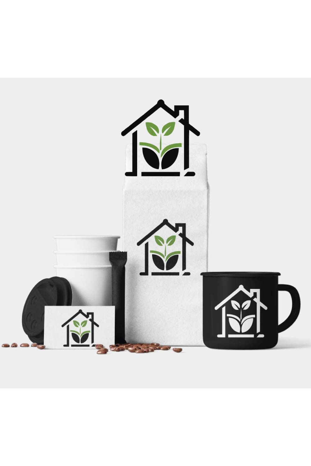 CREATIVE HOUS Farming logo with icon design pinterest preview image.