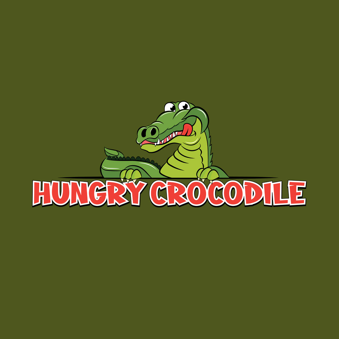 Crocodile Logo Design Cartoon corrector preview image.