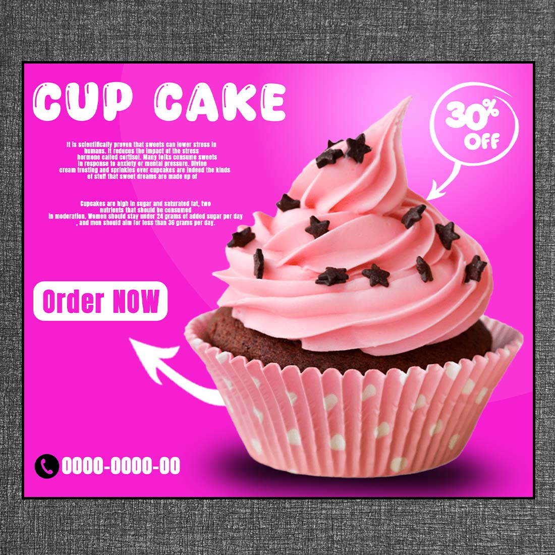 Cup Cake Template  Adobe PhotoShop template Psd Template preview image.