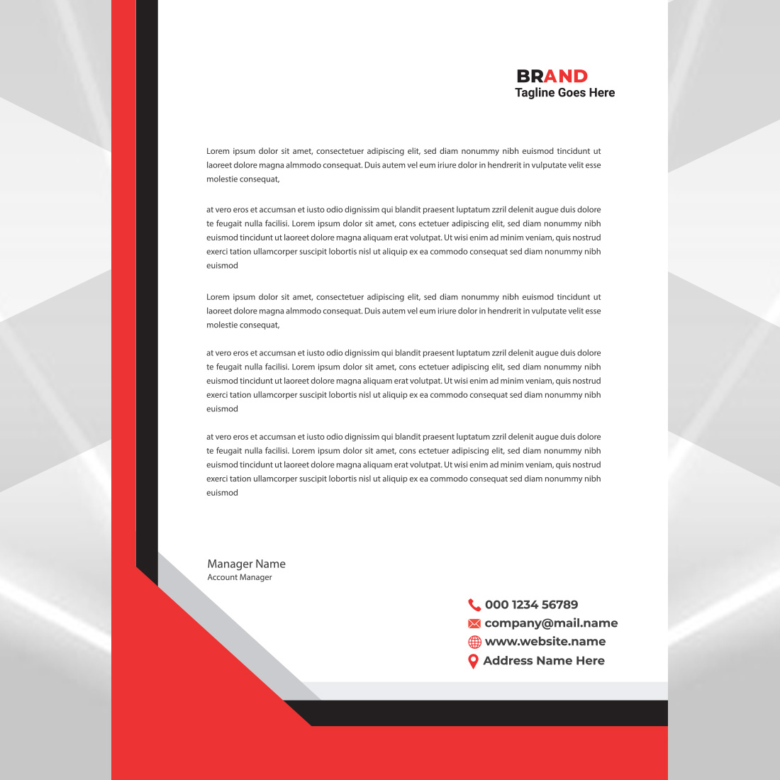 Modern Letterhead Design preview image.