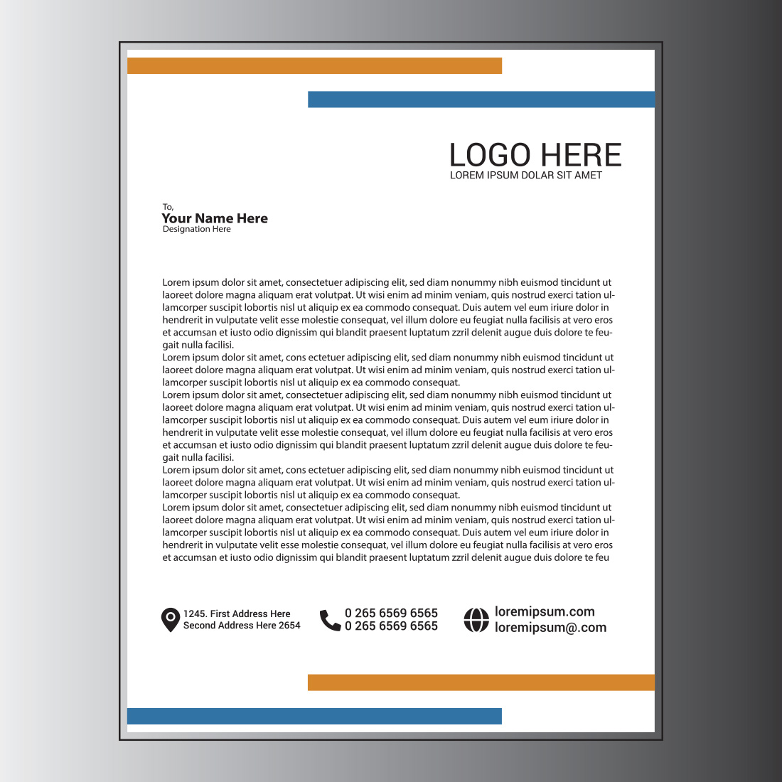 Modern Letterhead Design preview image.