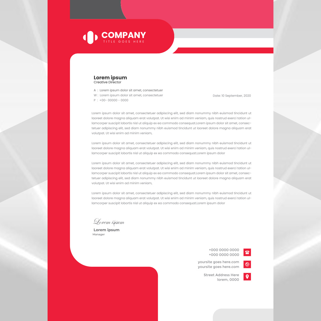 Modern Letterhead Design preview image.