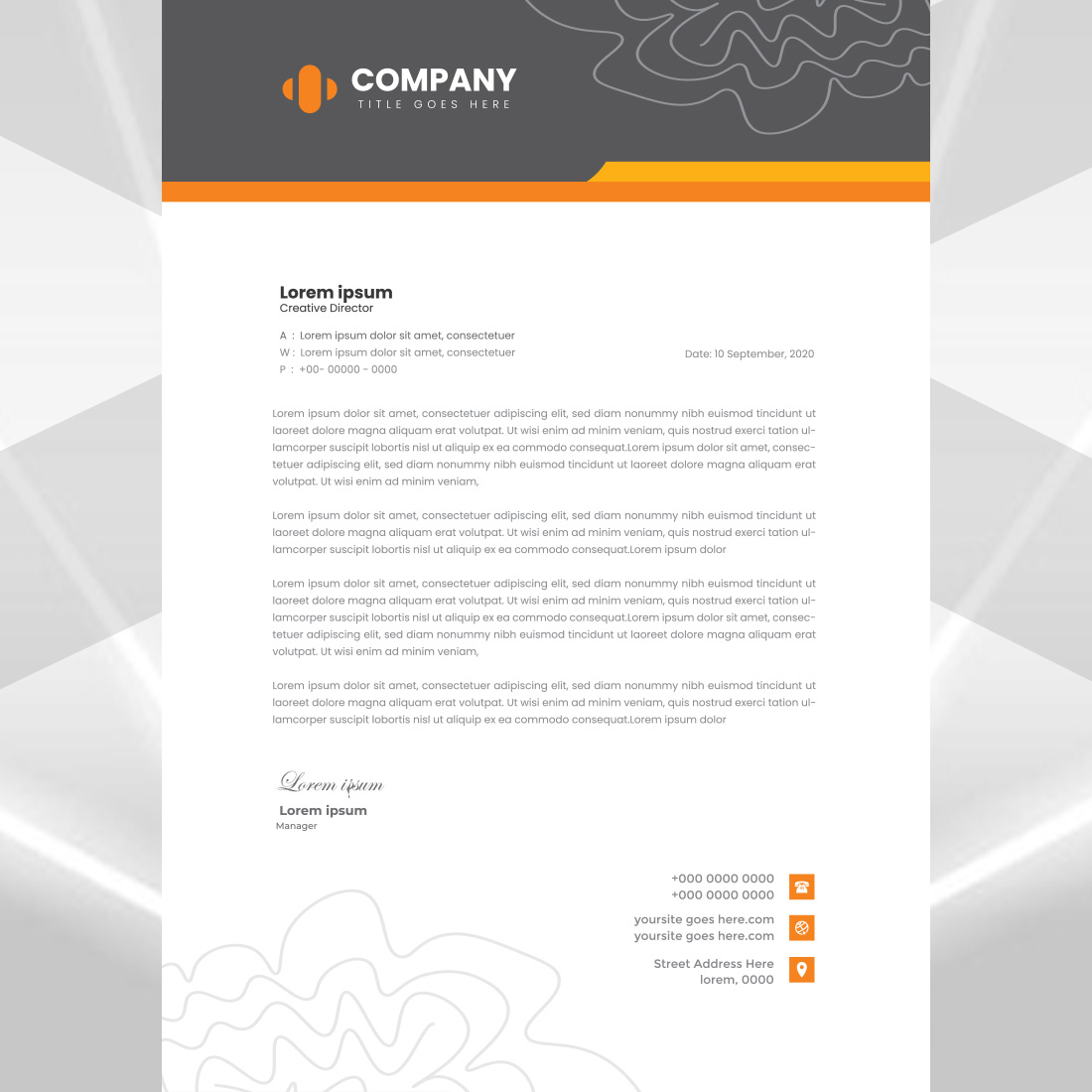 Modern Letterhead Design preview image.