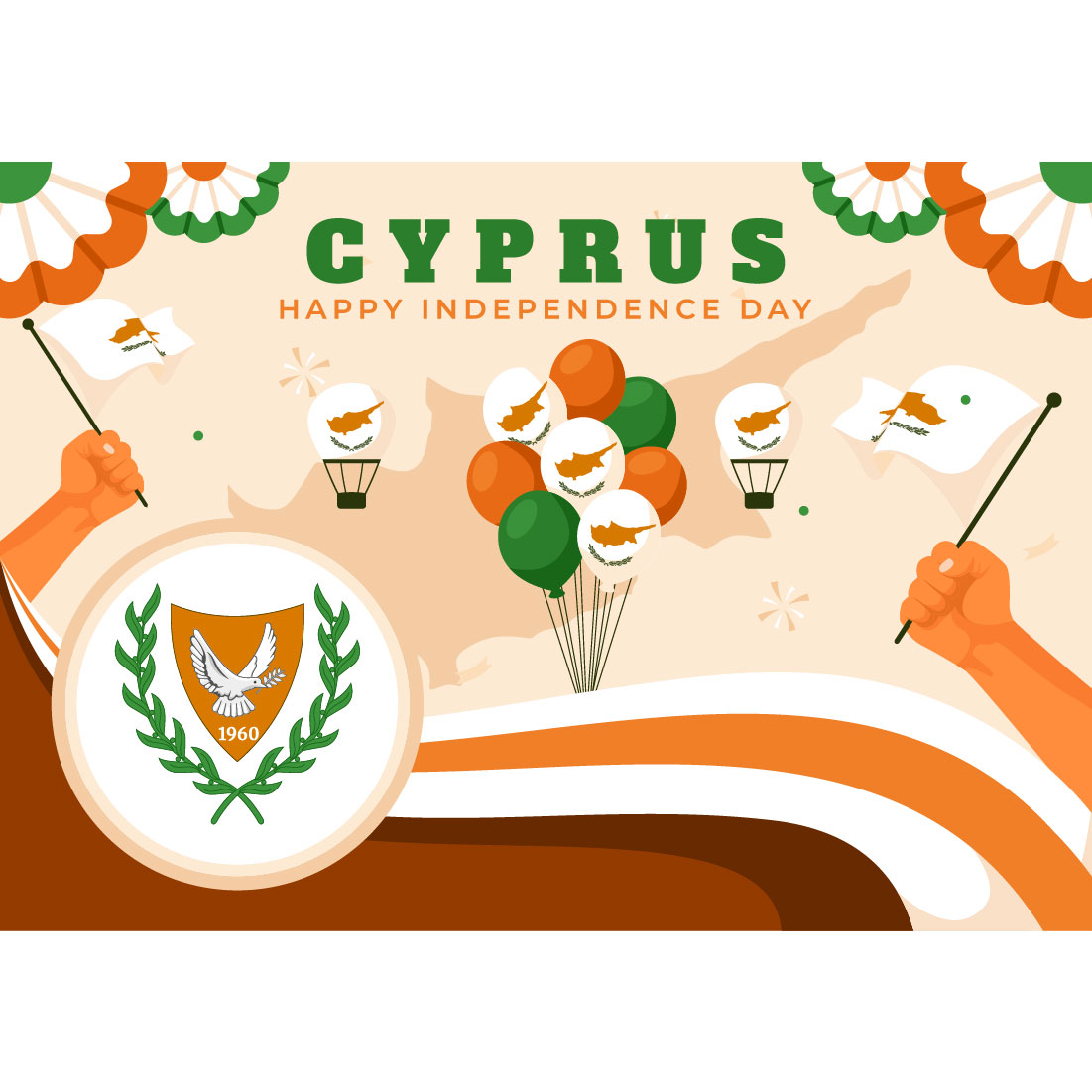 12 Cyprus Independence Day Illustration cover image.