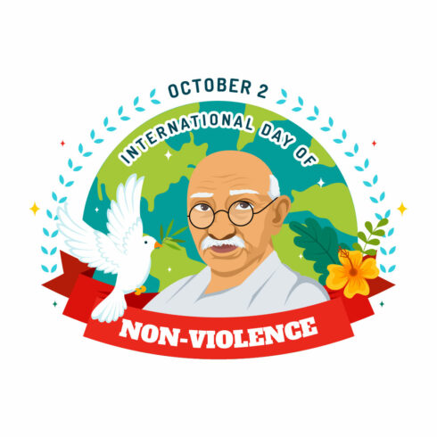 12 International Day of Non-Violence Illustration cover image.