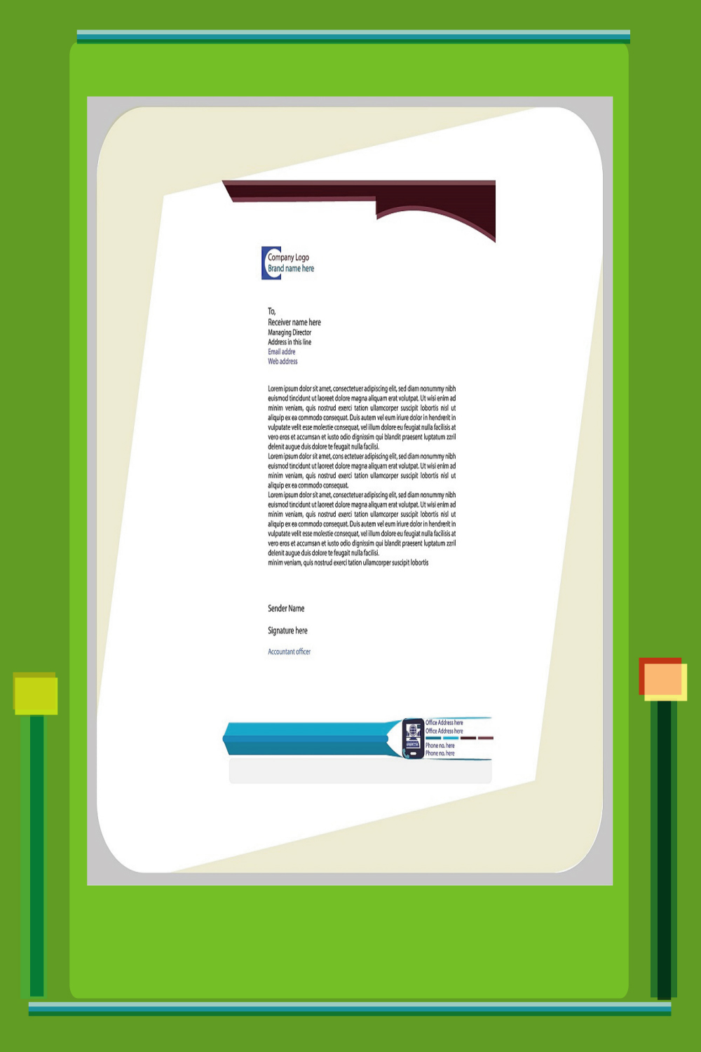 Letterhead Bundle Design pinterest preview image.