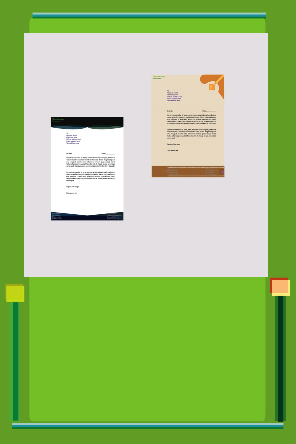 Letterhead Bundle Design pinterest preview image.