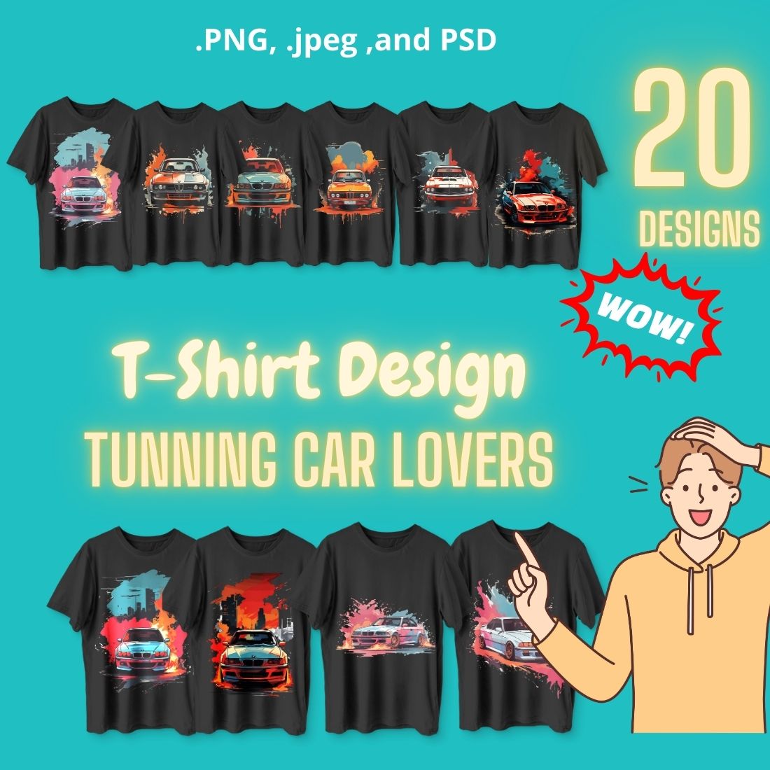 20 T-shirt DESIGNS Tunning car lovers preview image.