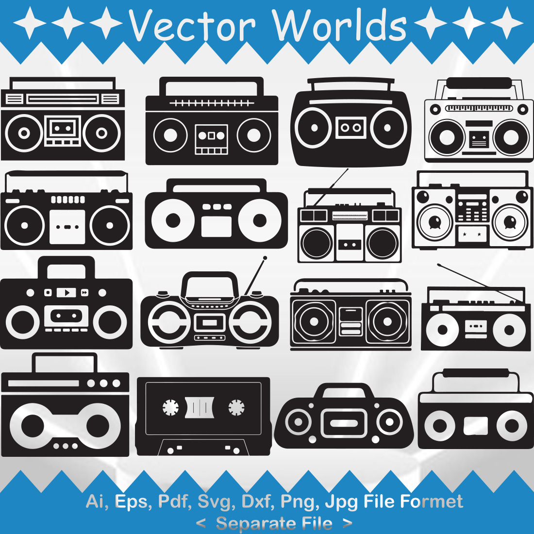 Boombox SVG Vector Design preview image.