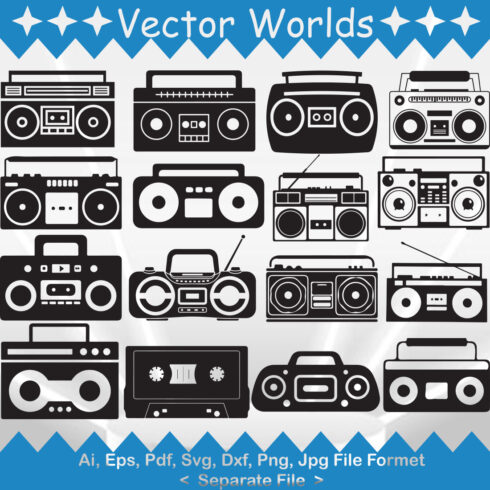 Boombox SVG Vector Design cover image.