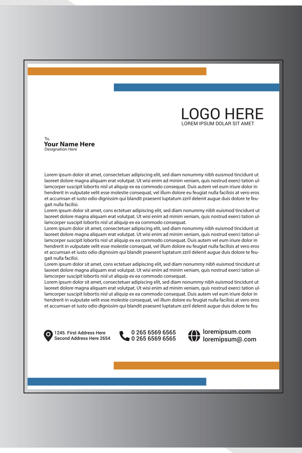 Modern Letterhead Design pinterest preview image.