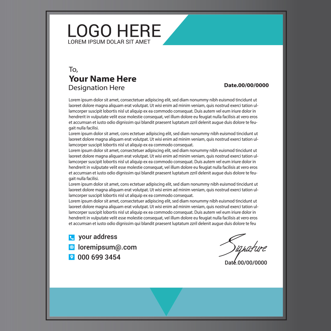 Modern Letterhead Design preview image.