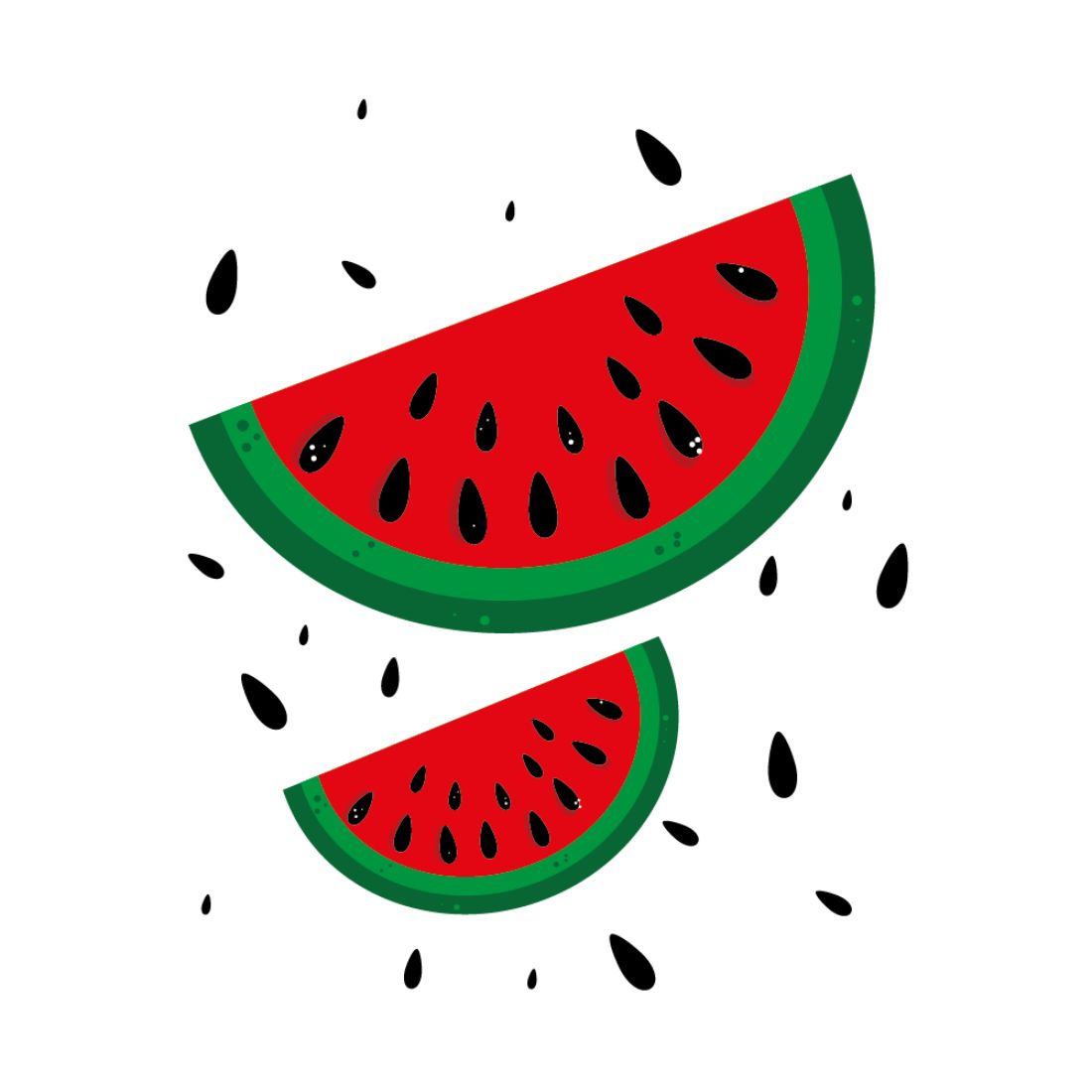 Red ripe watermelon slices preview image.