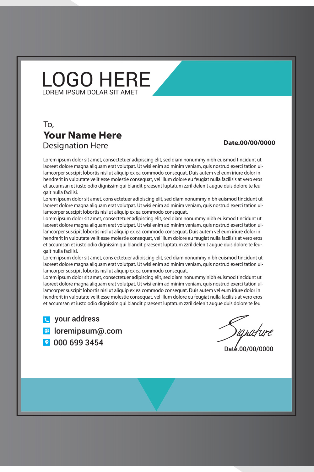 Modern Letterhead Design pinterest preview image.