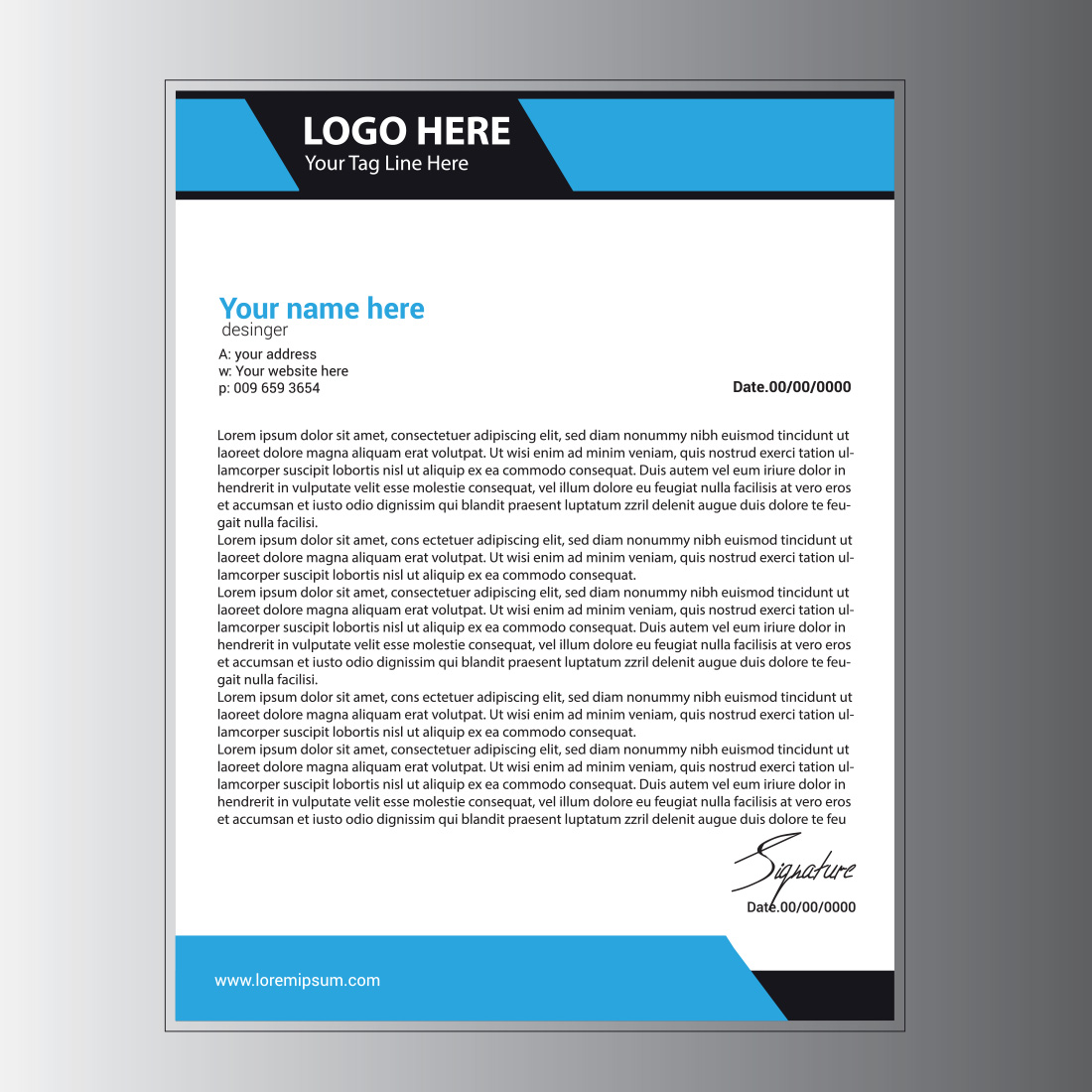 Modern Letterhead Design preview image.