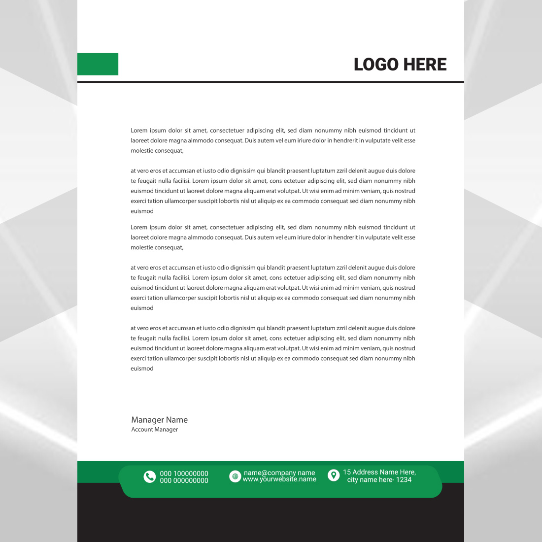 Modern Letterhead Design preview image.