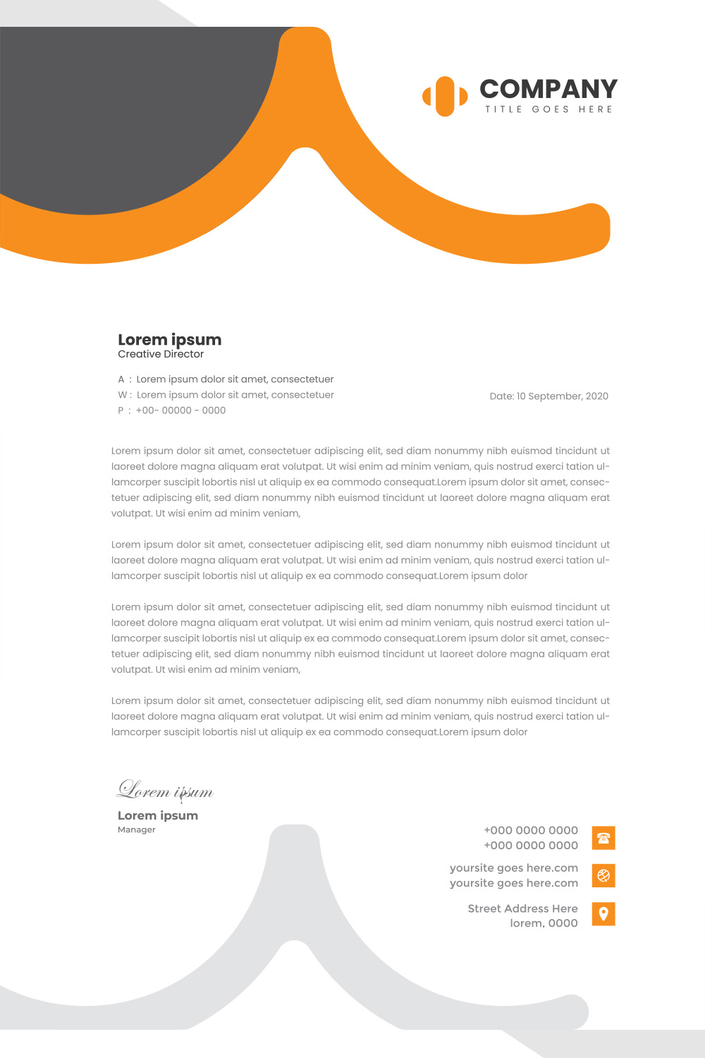 Modern Letterhead Design pinterest preview image.