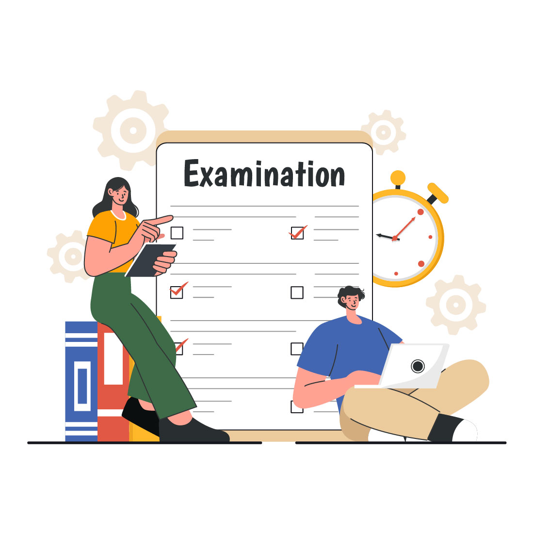 9 Examination Vector Illustration preview image.