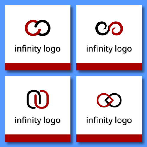 4 infinity logo minimalist logo red and black and white cover image.