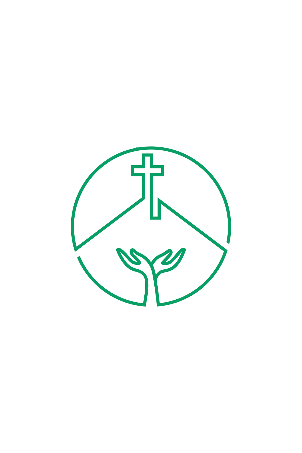 Christian Cross with Tree logo design pinterest preview image.