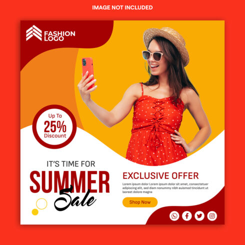 Fashion sale banner template cover image.