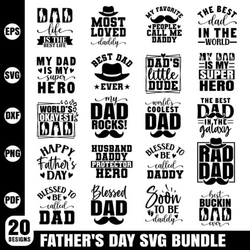 Father’s Day SVG Bundle, Dad SVG Bundle, Daddy, Best Dad, Dad SVG, Father’s Day SVG cover image.