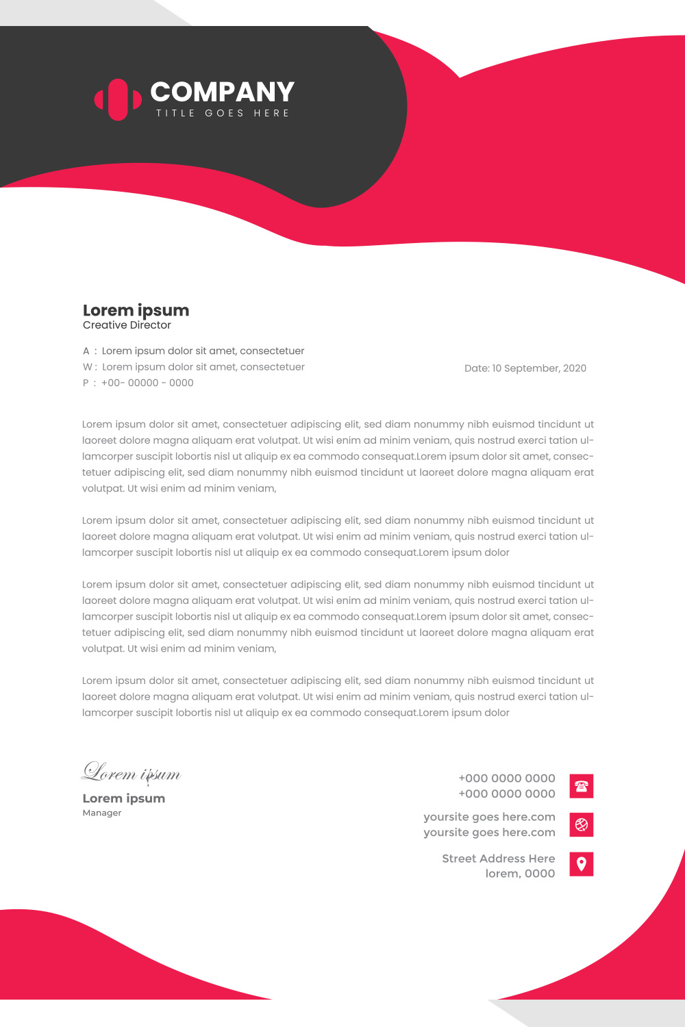 Modern Letterhead Design pinterest preview image.