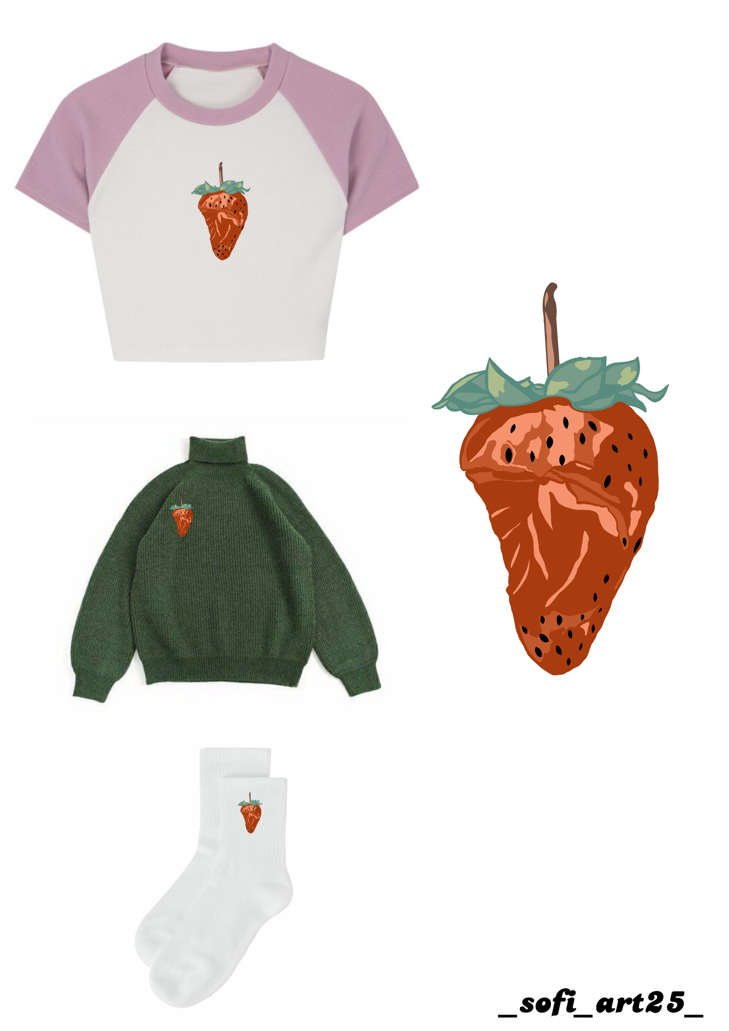 Strawberry pinterest preview image.