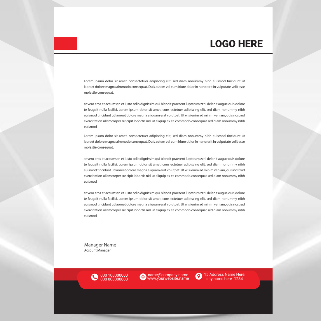 Modern Letterhead Design preview image.