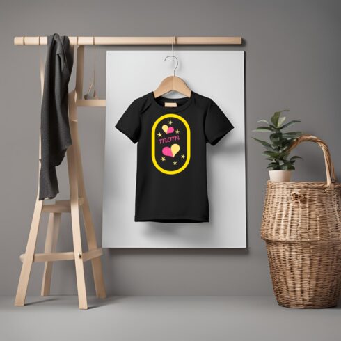 Pink and yellow mom t-shirt design for kids cover image.