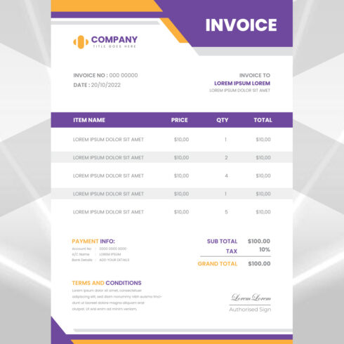 Modern Invoice Design cover image.