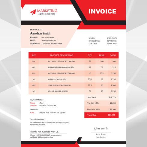 Modern Invoice Design cover image.