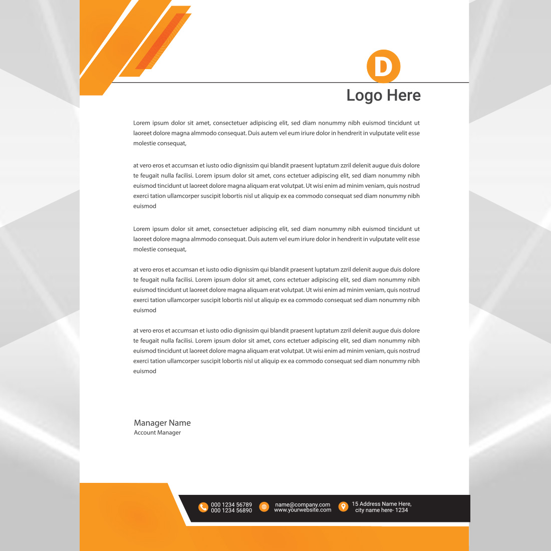 Modern Letterhead Design preview image.